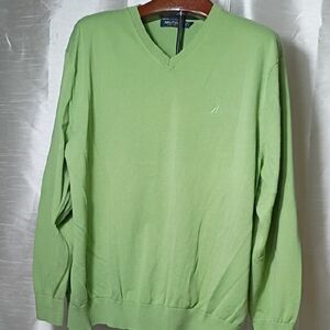 Nautica Men's Lime V-Neck‎ Sweater